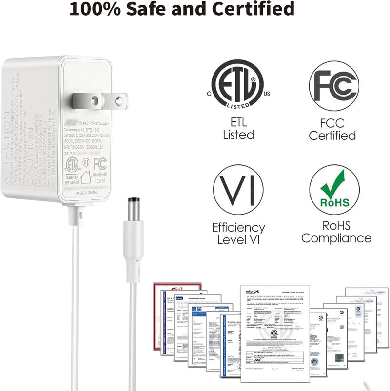 Tonton 10FT/3M Replacement 9V Power Supply Compatible with TP Link Tapo Camera C100 C200 C210 C310 C320WS C100/A TC70 CCTV Smart Security Camera AC/DC Adapter Cord T090060-2B1 Replacement Charger - Image 3